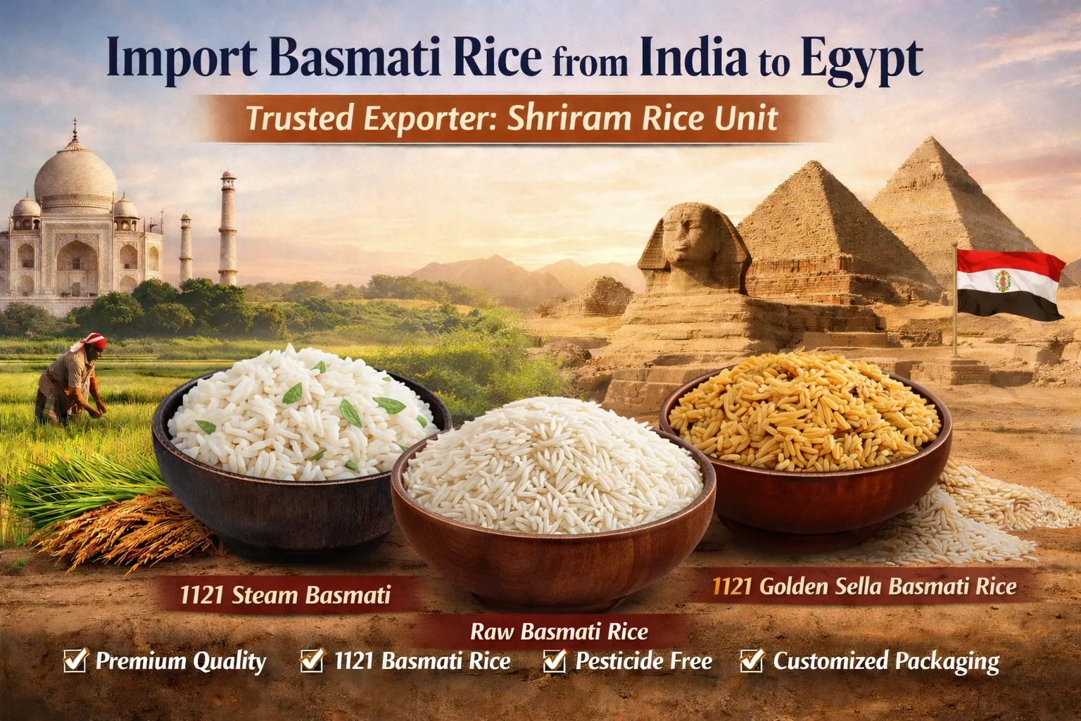 Import Basmati Rice from India to Egypt – Trusted Exporter Shriram Rice Unit
