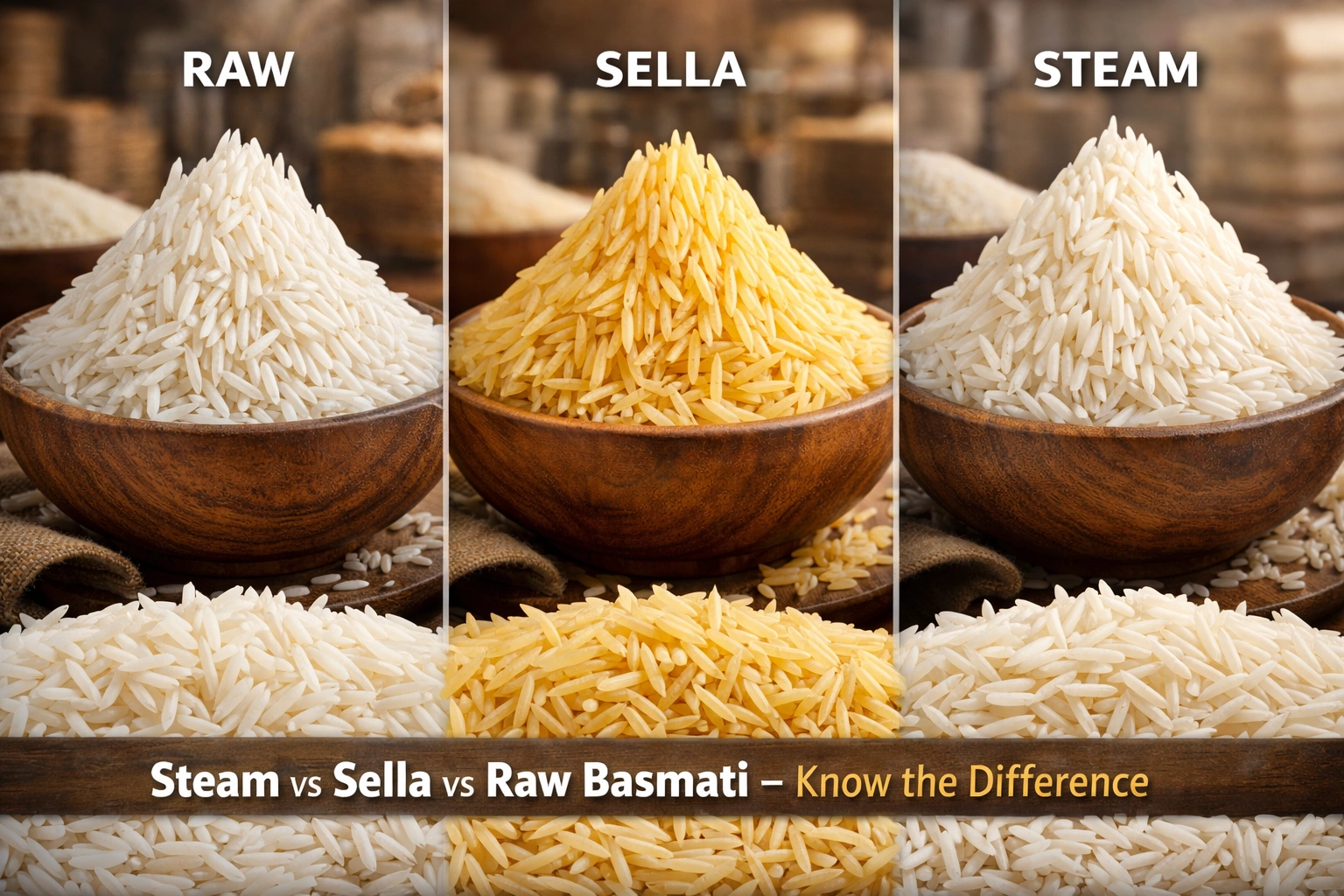 Steam, Sella & Raw Basmati Rice: Understanding the Key Differences for Global Buyers